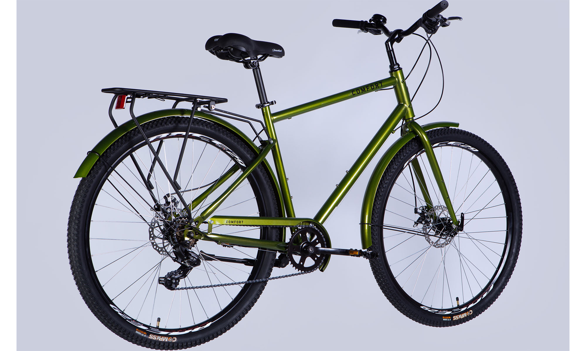 Велосипед Dorozhnik COMFORT MALE DD FR 28", размер L, рама-20", 2025, болотно-зеленый  2