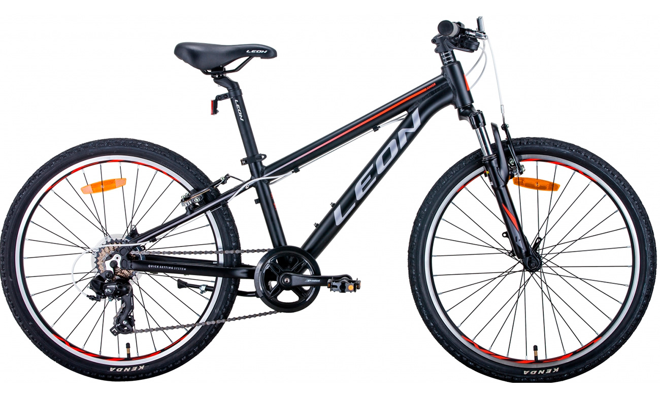 Велосипед Leon JUNIOR AM Vbr 24" (2021) 2021 Чорно-жовтогарячий 2