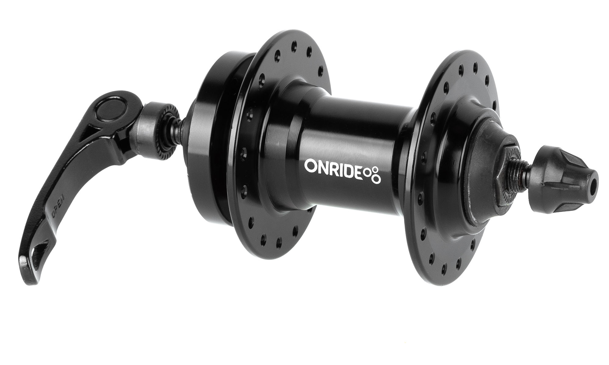 Втулка передня ONRIDE Hub 20F, 32 отвори, disc, кульки, 100 QR, чорна 2 Втулка передня ONRIDE Hub 20F, 32 отвори, disc, кульки, 100 QR, чорна 2