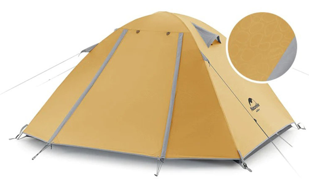 Фотография Палатка двухместная Naturehike P-Series II (NH18Z022-P) 210T/65D, желтая