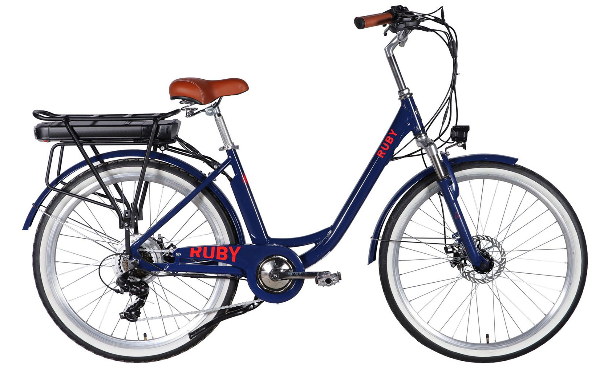 Велосипед с электроприводом Dorozhnik eRUBY DD FR 26", размер M, рама-17", 36B, 13А*ч, 500Вт, год 2026, темно-синий 