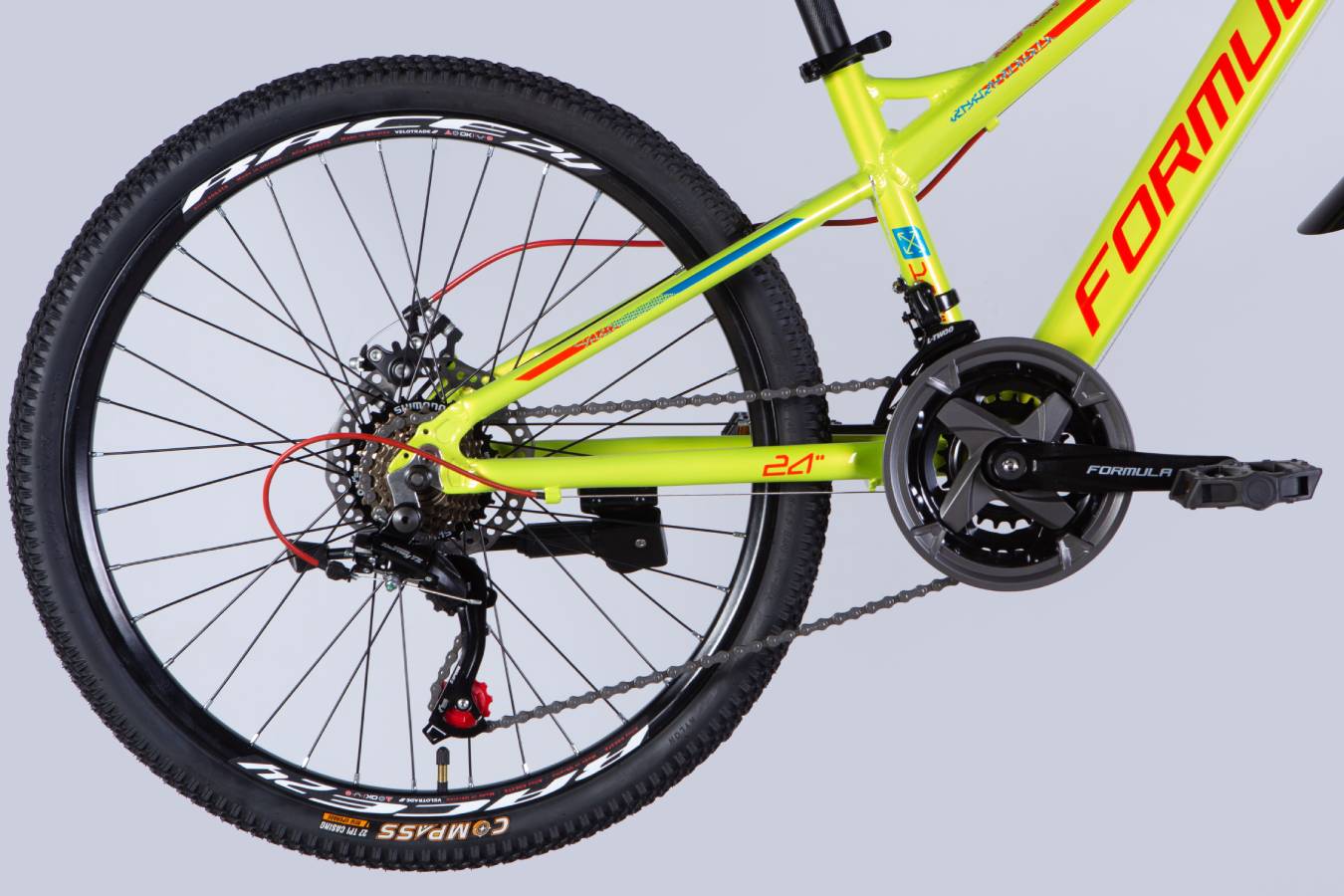 Велосипед Formula BLACKWOOD 1.0 DD 24" розмір XXS рама 12,5 2025 зелено-червоний 6