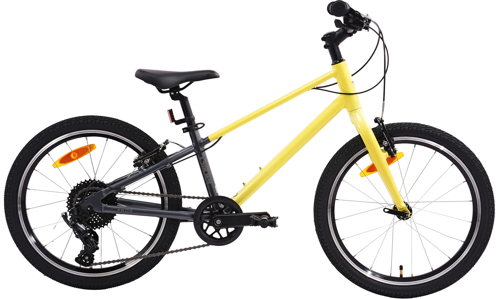 Велосипед Pride GLIDER 2.2 20", размер One Size, год 2026, желтый Велосипед Pride GLIDER 2.2 20", размер One Size, год 2026, желтый