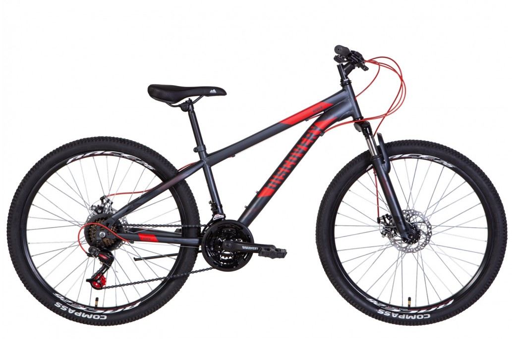 Фотография Велосипед Discovery RIDER AM DD 26" рама XS (2022) Серо-красный