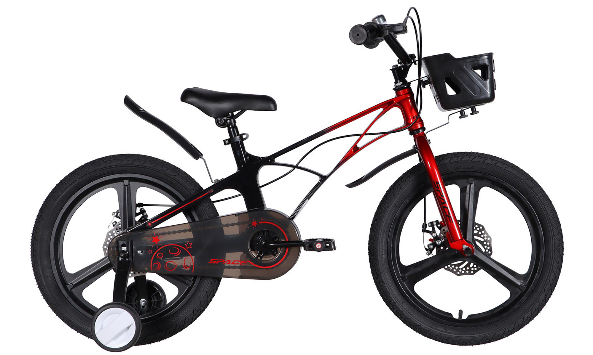 Велосипед SPACE KID ANDROMEDA DD 18", размер XXS, рама-10", год 2026, красно-черный 