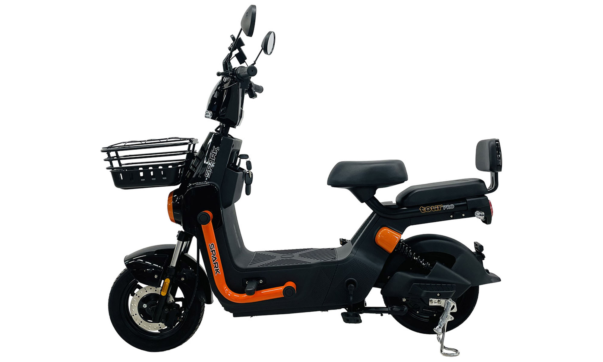 Велосипед с электромотором SPARK TOUR PRO 10", размер One Size, рама 14", 60V/1000W/20Ah, год 2026, черный с оранжевым 
