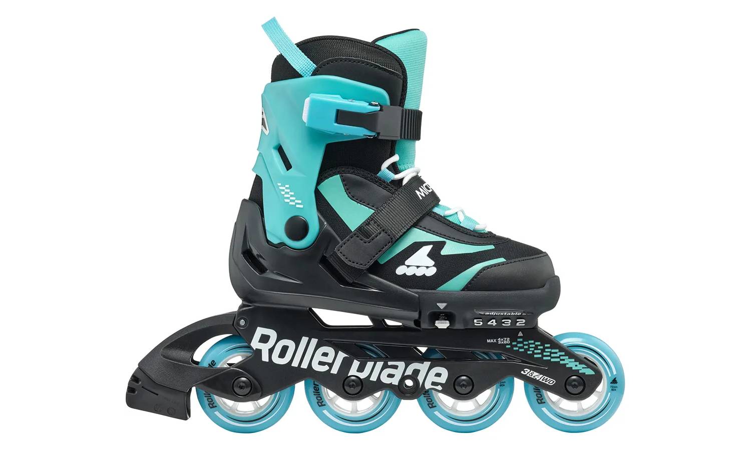 Ролики Rollerblade Microblade Black Light Blue 36.5-40 7 Ролики Rollerblade Microblade Black Light Blue 36.5-40 7