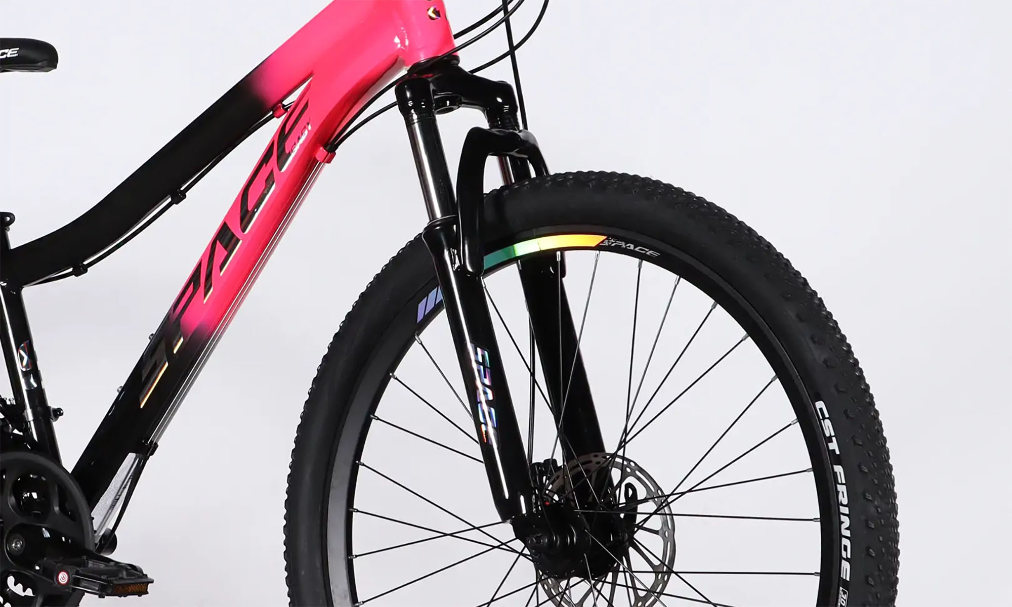 Велосипед SPACE LYRA DD FR, 26", розмір XS, рама-13", рік 2026, рожево-чорний 5