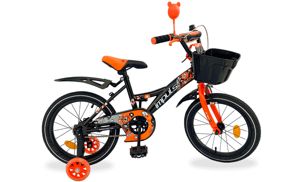 Фотографія Велосипед Impuls Kids 16" (2021) 2021 Чорно-жовтогарячий