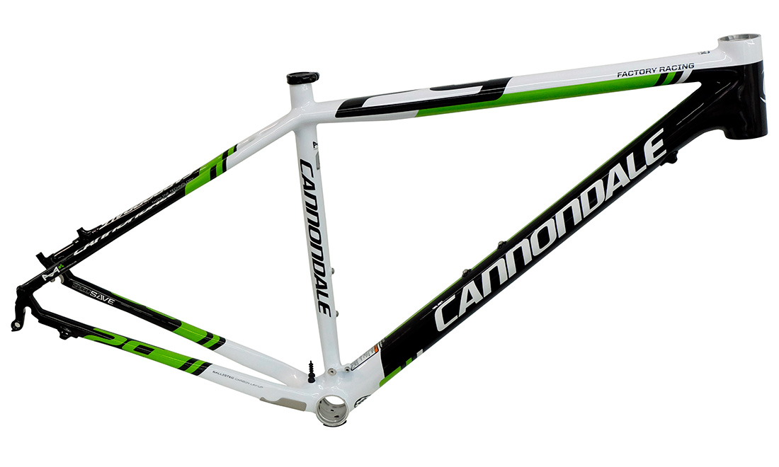 Фотографія Рама Cannondale F29 Team Hi-Mod Carbon 2014, розмір L, Чорний/білий/зелений