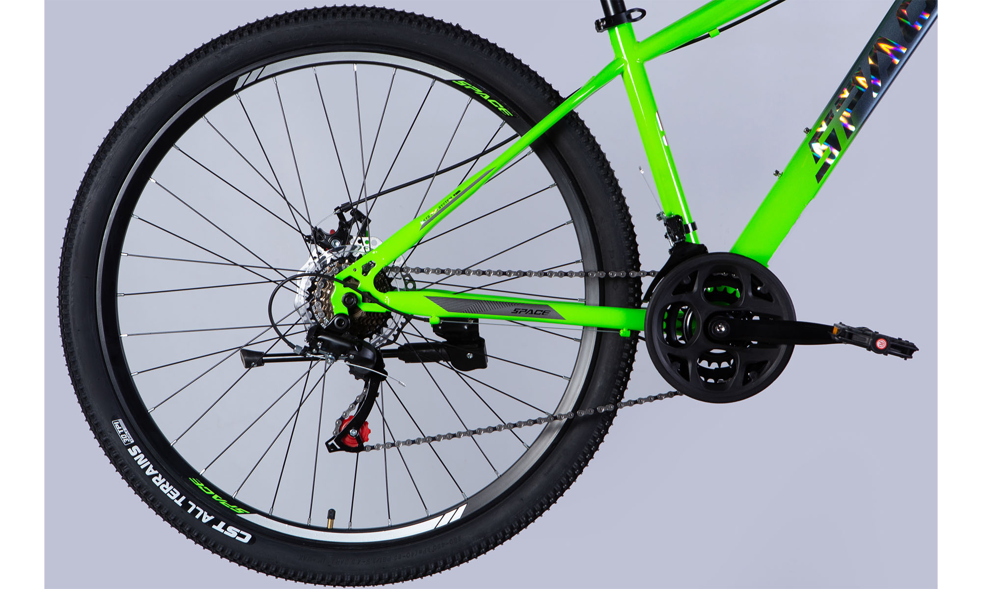 Велосипед SPACE MARS DD FR 29", розмір M, рама-18", рік 2026, зелено-сріблястий 5