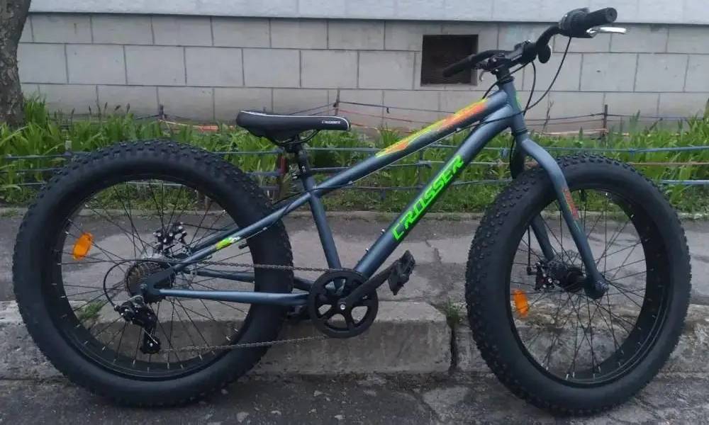 Фотография Велосипед Crosser Fat Bike 24" размер XXS рама 13" 2021 Серый