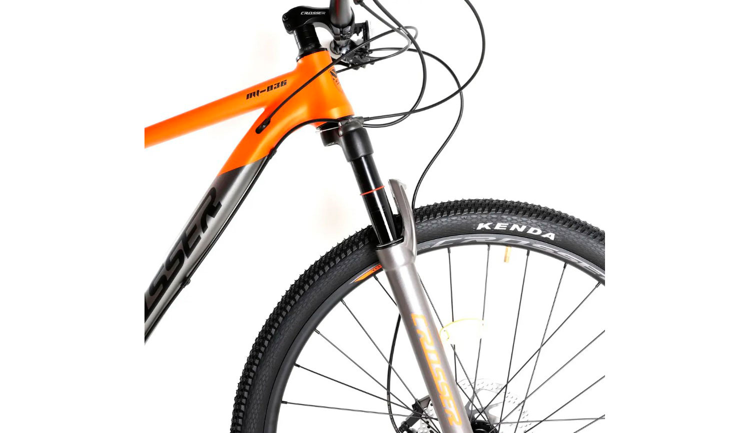 Фотографія Велосипед Crosser Flow MT036 2x12 29" розмір L рама 19 2022 Сіро-жовтогарячий 4