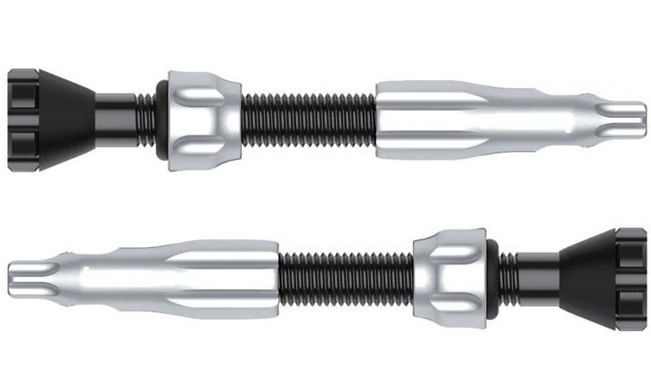 Ниппель для бескамерки Lezyne CNC TLR Valve, длина 44 мм, комплект 2 штуки, серебристый 