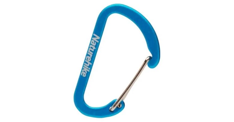 Карабин алюминиевый Naturehike D-type NH15A004-H, 4 см, голубой (2 шт.) 