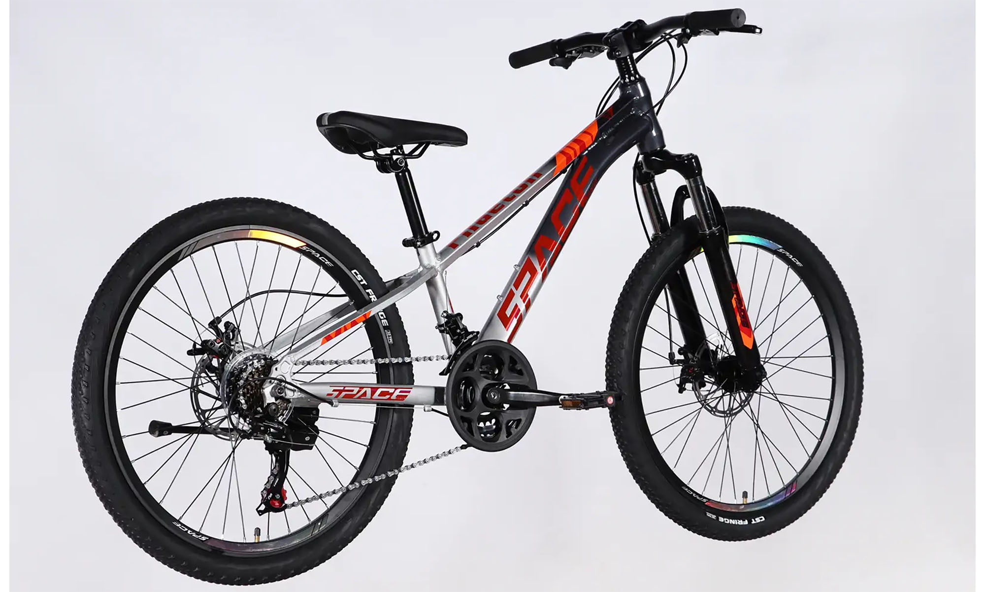 Велосипед SPACE PHAETON DD FR, 24", розмір XXS, рама-11", рік 2026, сіро-сріблястий 5