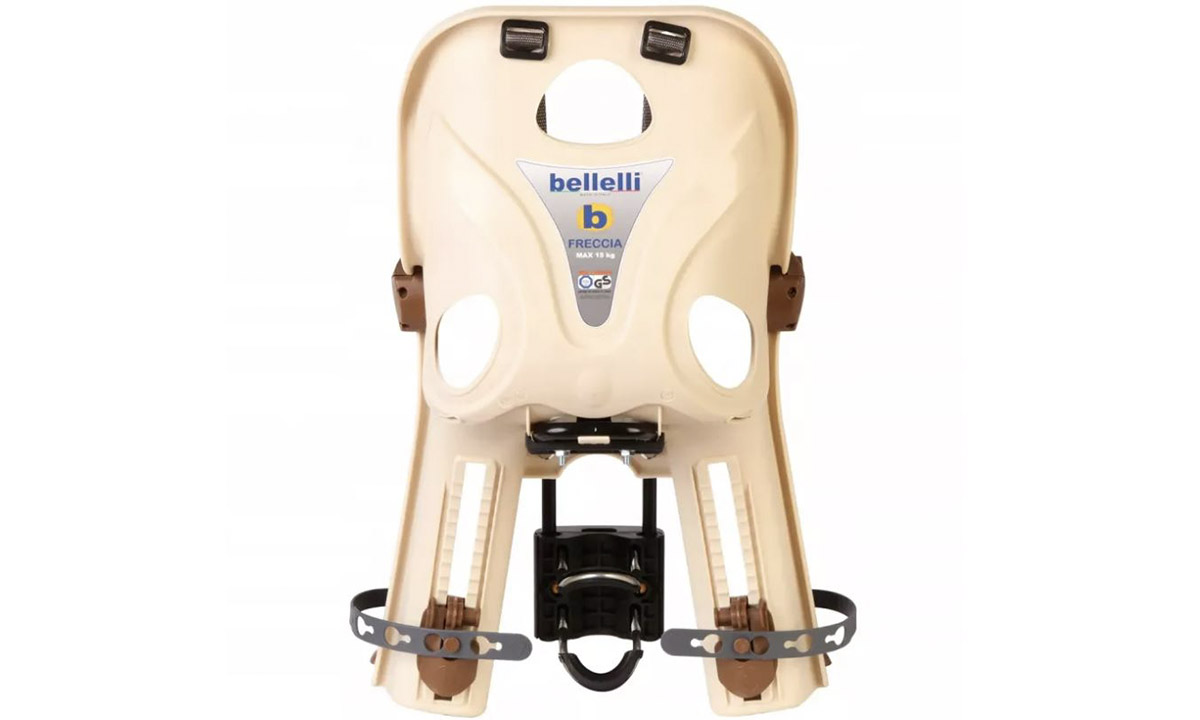 Сиденье пер. Bellelli Freccia Standart B-fix до 15кг, бежевое с коричневой подкладкой 3