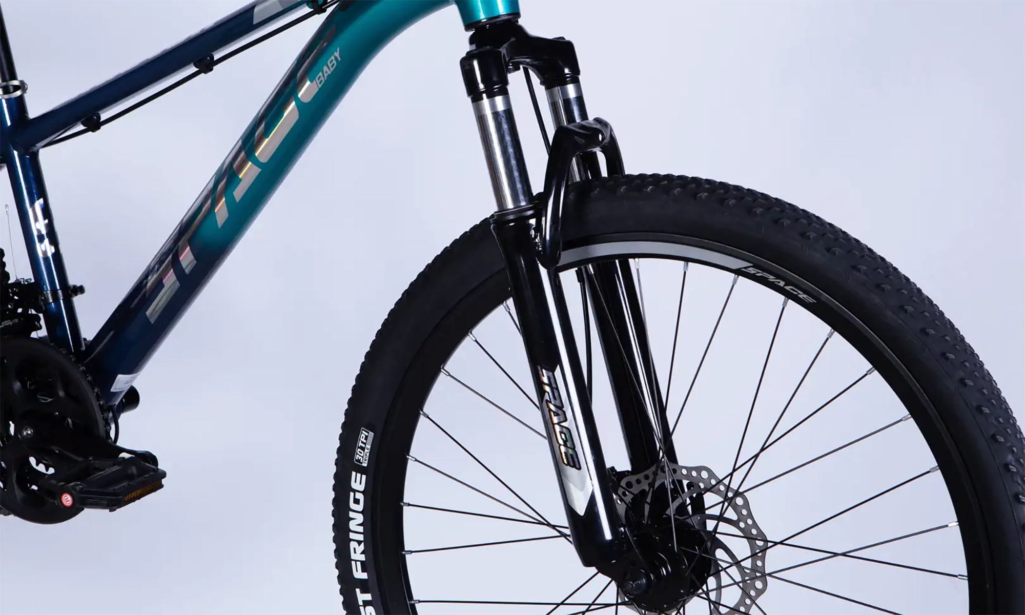 Велосипед SPACE PHAETON DD FR, 26", розмір XS, рама-13", рік 2026, синьо-бірюзовий 4 Велосипед SPACE PHAETON DD FR, 26", розмір XS, рама-13", рік 2026, синьо-бірюзовий 4