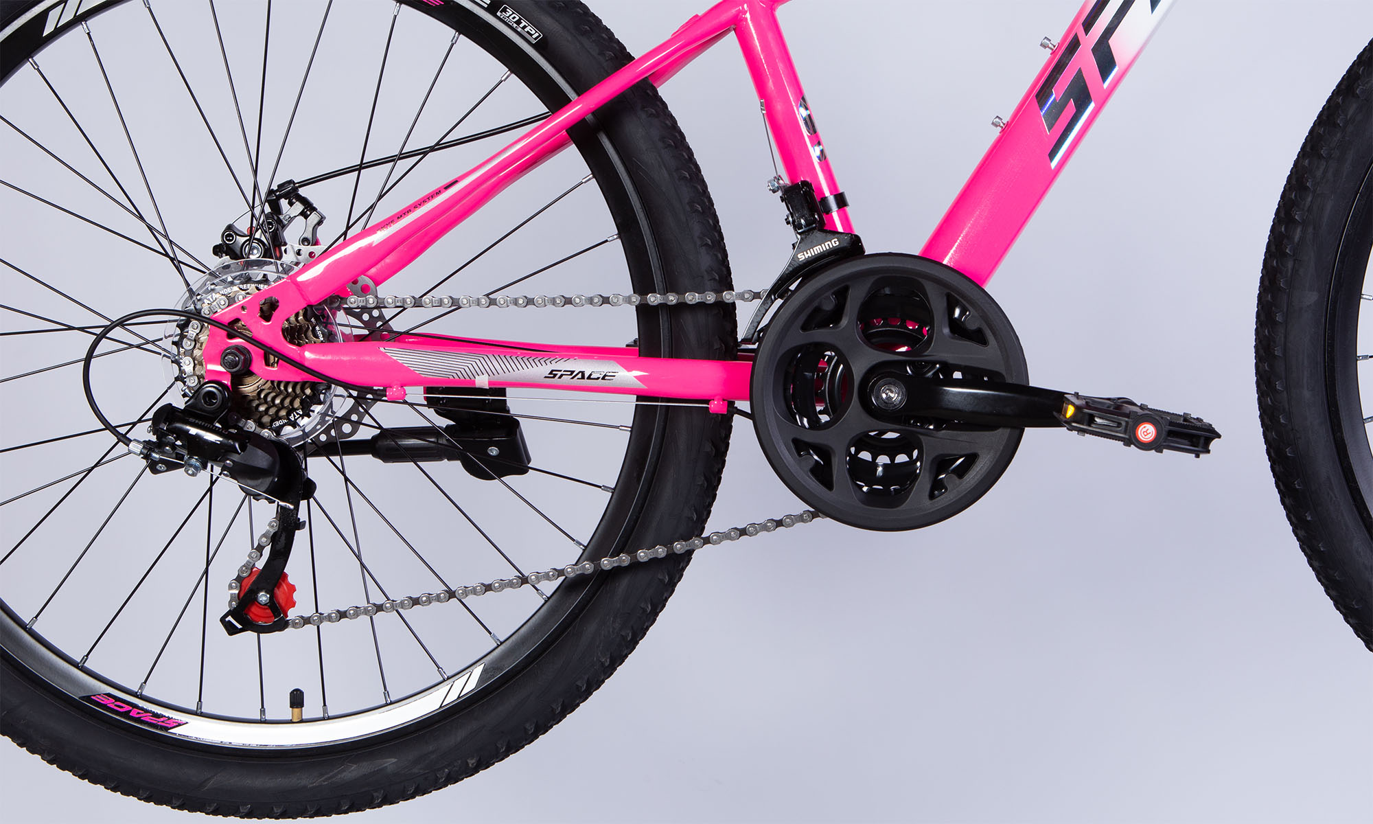 Велосипед SPACE MARS DD FR 26", размер XS, рама-13", рік 2026, рожево-білий 2