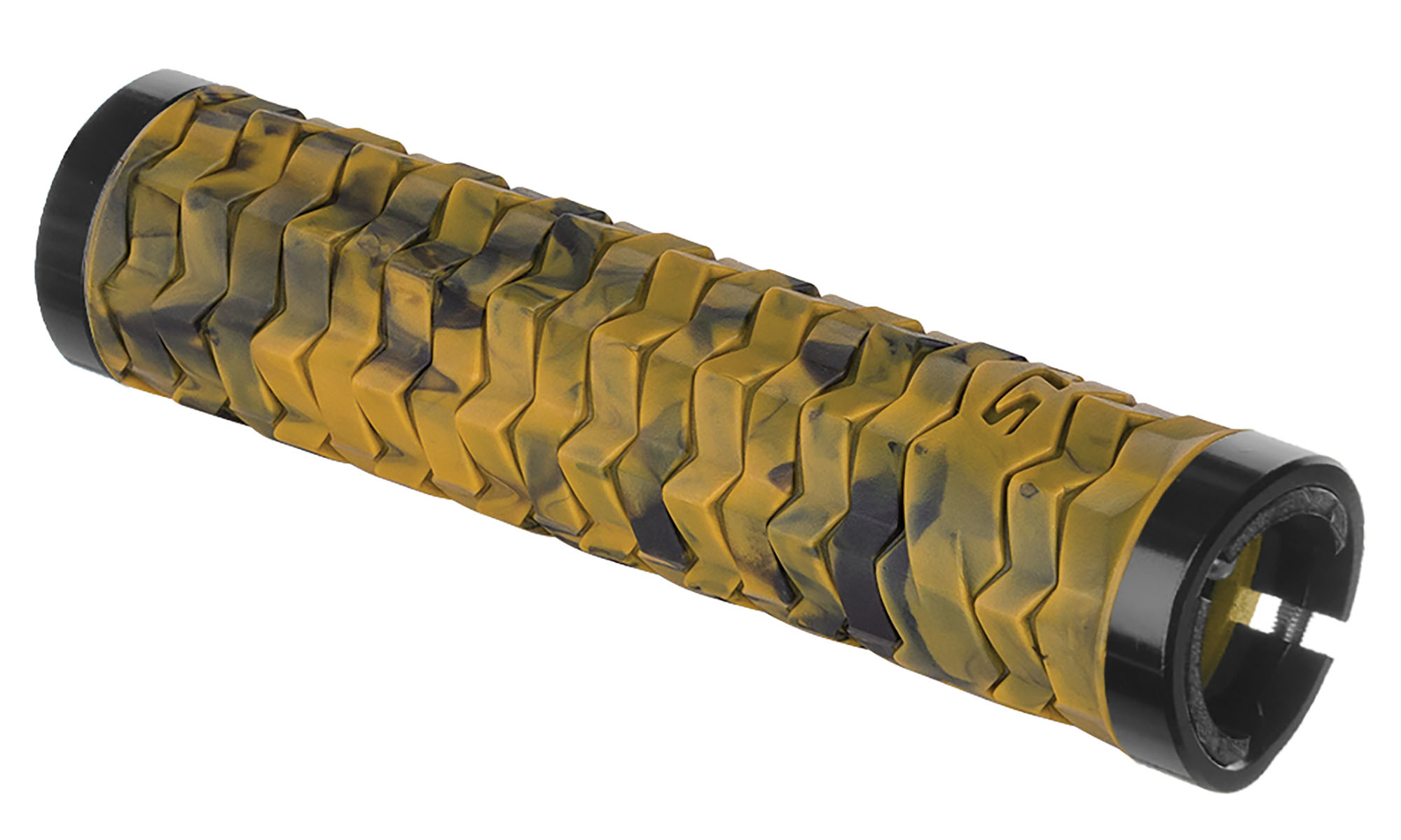 Ручки на руль с двумя замками KLS Poison Double LockOn желтый/черный Ручки на руль с двумя замками KLS Poison Double LockOn желтый/черный