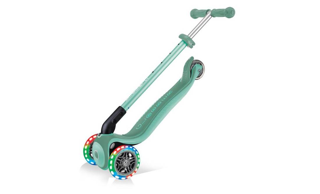 Самокат GLOBBER PRIMO FOLDABLE PLUS LIGHTS, м'ятний, колеса з підсвічуванням, 3+ 10
