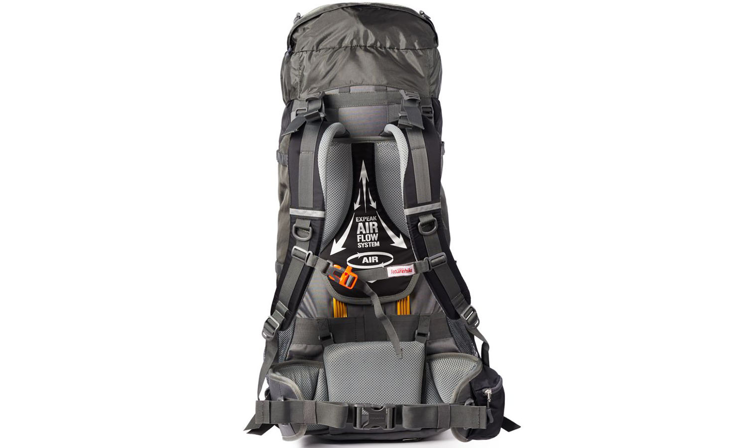 Рюкзак туристичний Naturehike NH70B070-B, 70 л + 5 л, чорно-сірий 3