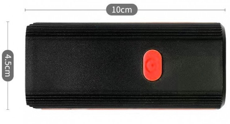 Передня фара GM-858 на кермі, чорно-червоний 2