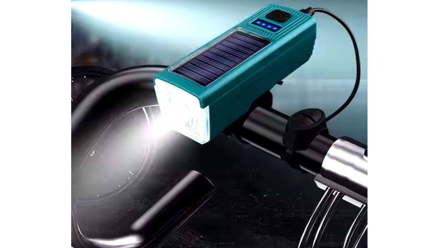 Фара передняя FY-335 на руль, бирюзовый 5