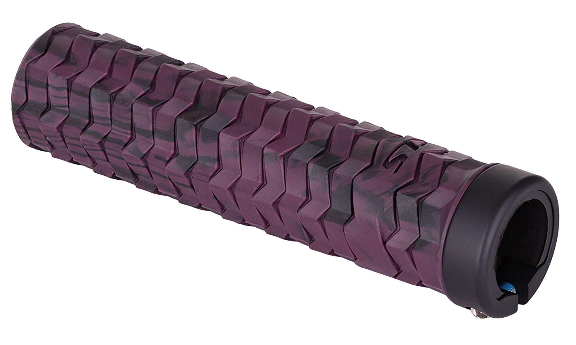 Ручки на руль с одним замком KLS Poison LockOn фиолетовый/черный 