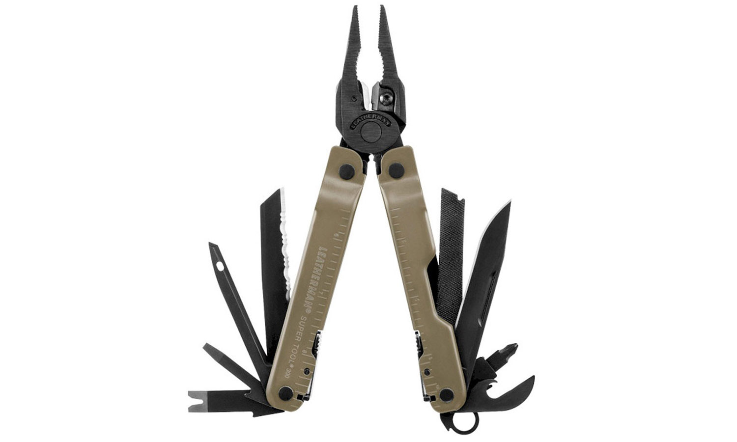 Фотографія Мультинструмент LEATHERMAN Super Tool 300M BLACK/COYOTE, чохол MOLLE (чорн), картонна коробка 2