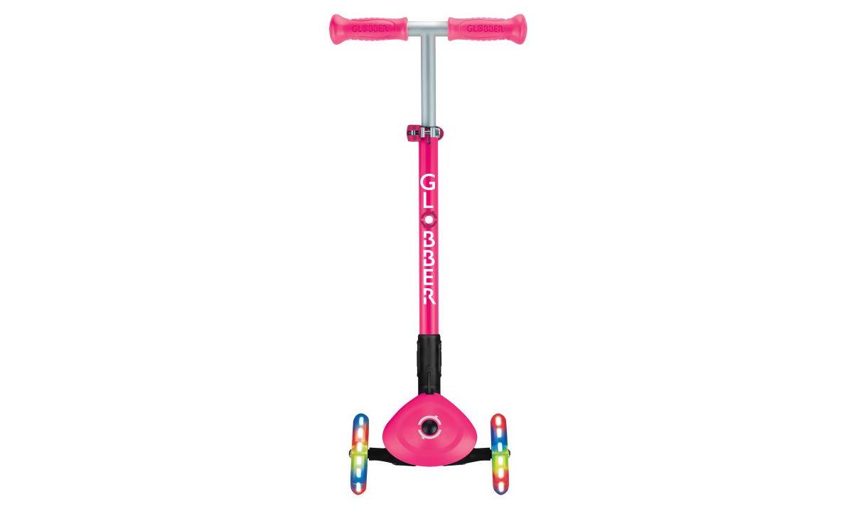 Самокат GLOBBER PRIMO FOLDABLE LIGHTS, рожевий, колеса з підсвічуванням, 3+ 2 Самокат GLOBBER PRIMO FOLDABLE LIGHTS, рожевий, колеса з підсвічуванням, 3+ 2