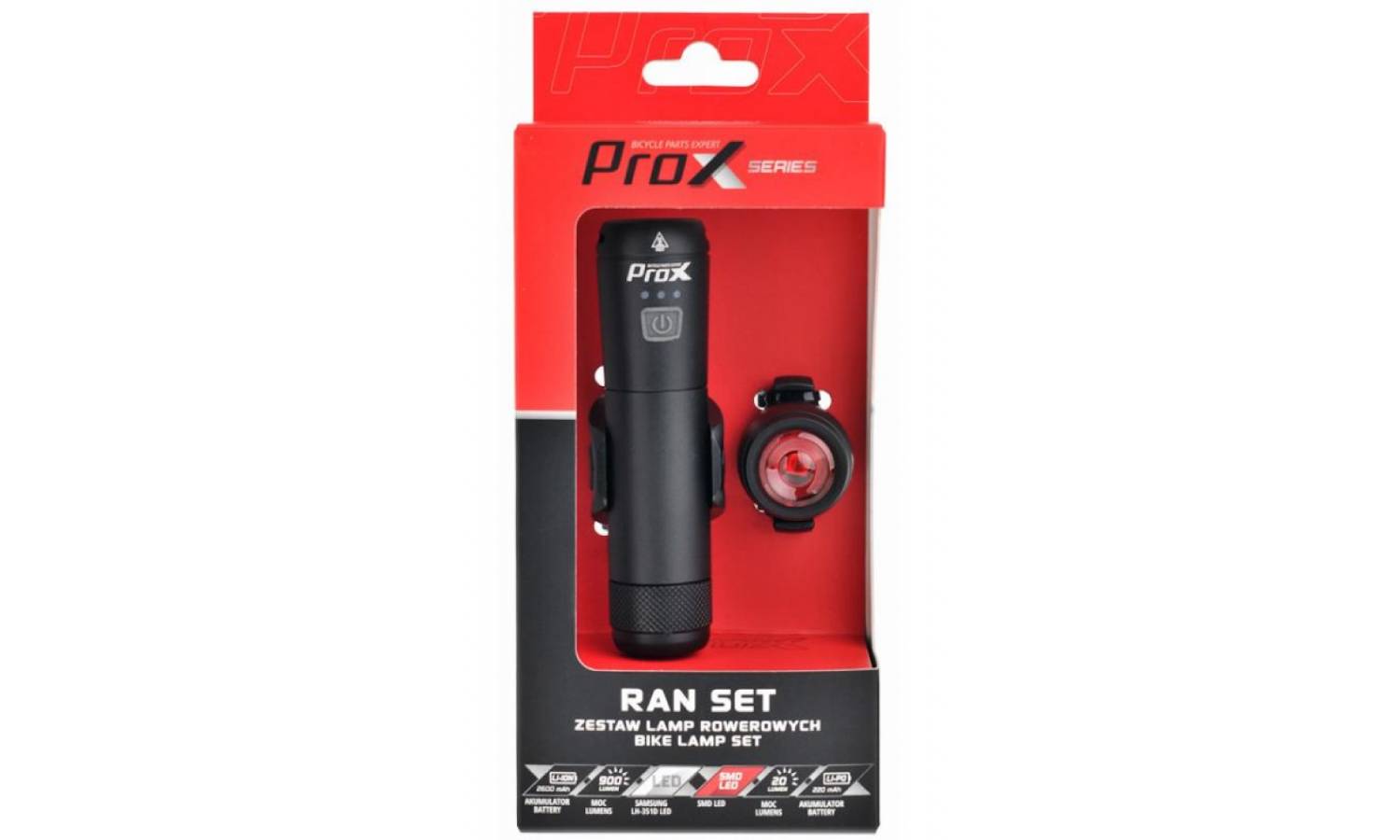 Комплект фар ProX Ran Set, 900Lm + Bootes 20Lm USB 4