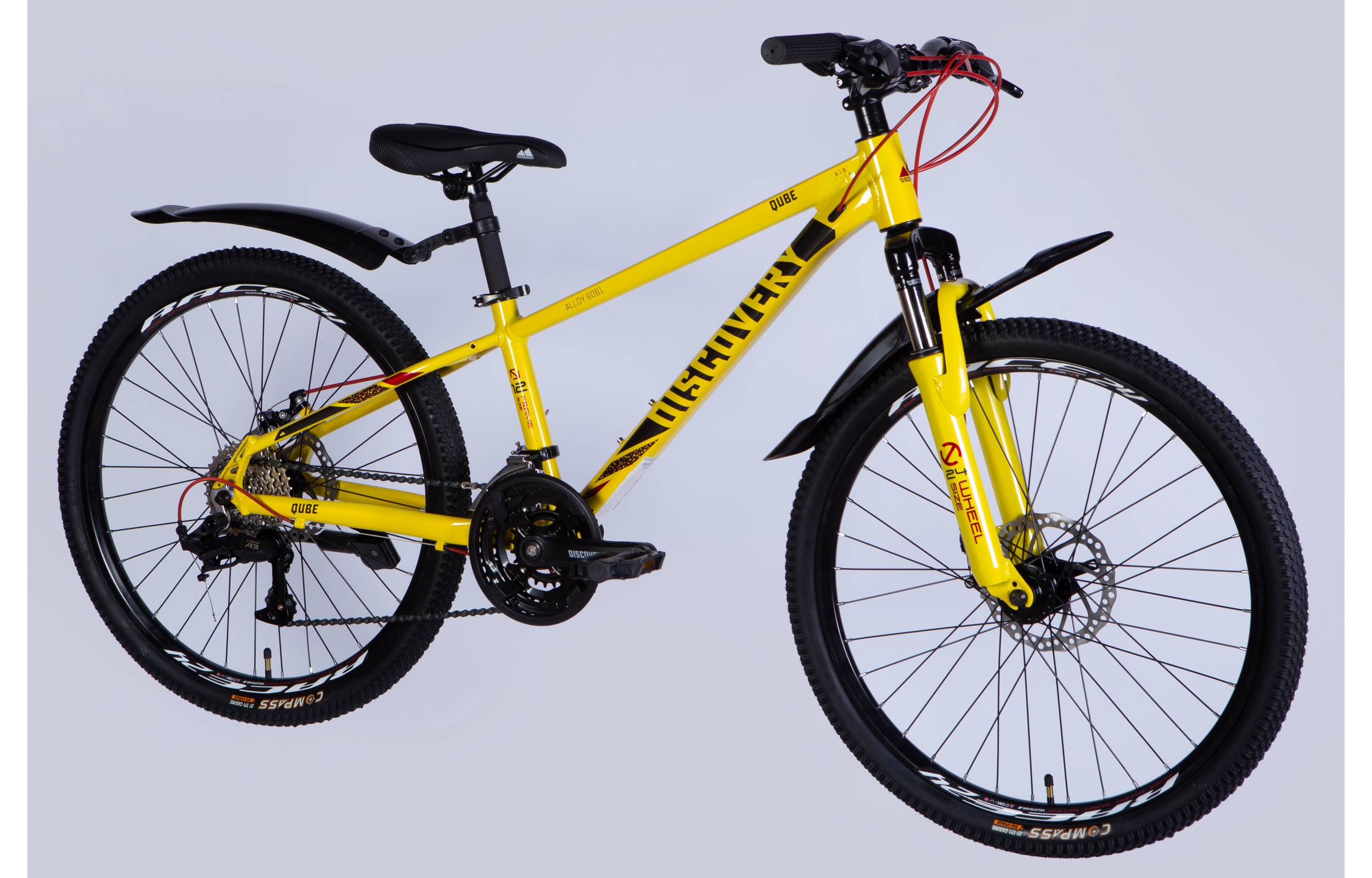 Велосипед Discovery QUBE DD CS 24" размер XXS рама 11,5" 2025 желто-черный 6