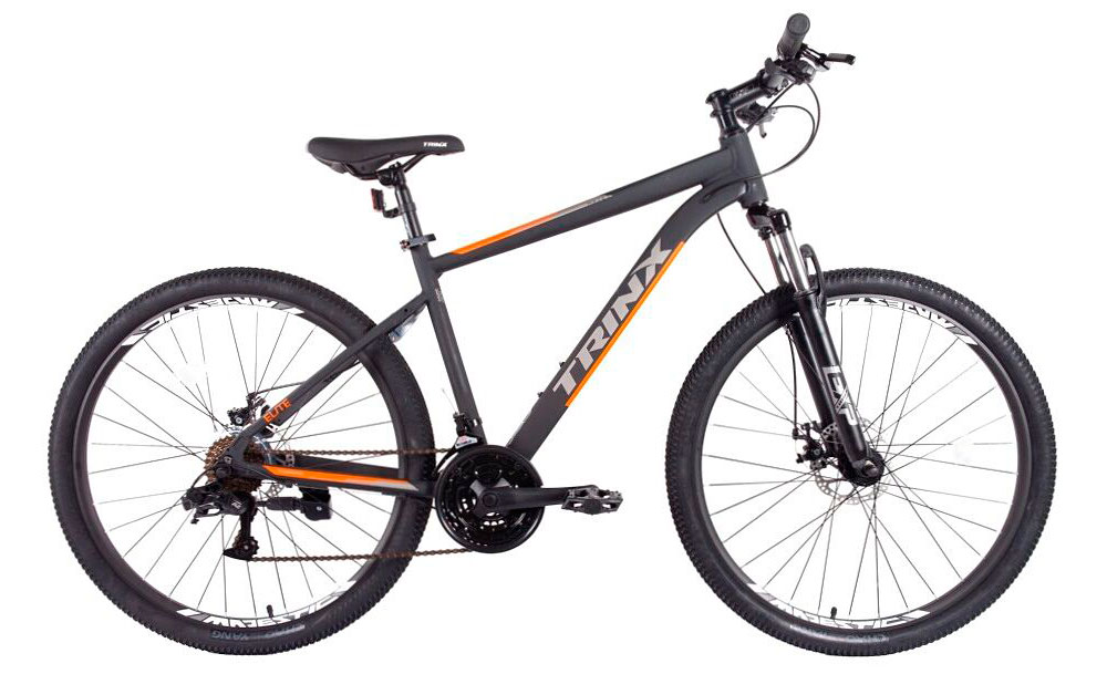 Фотографія Велосипед Trinx M100 Elite 27.5" розмір L рама 20 2022 Matt-Black-Grey-Orange
