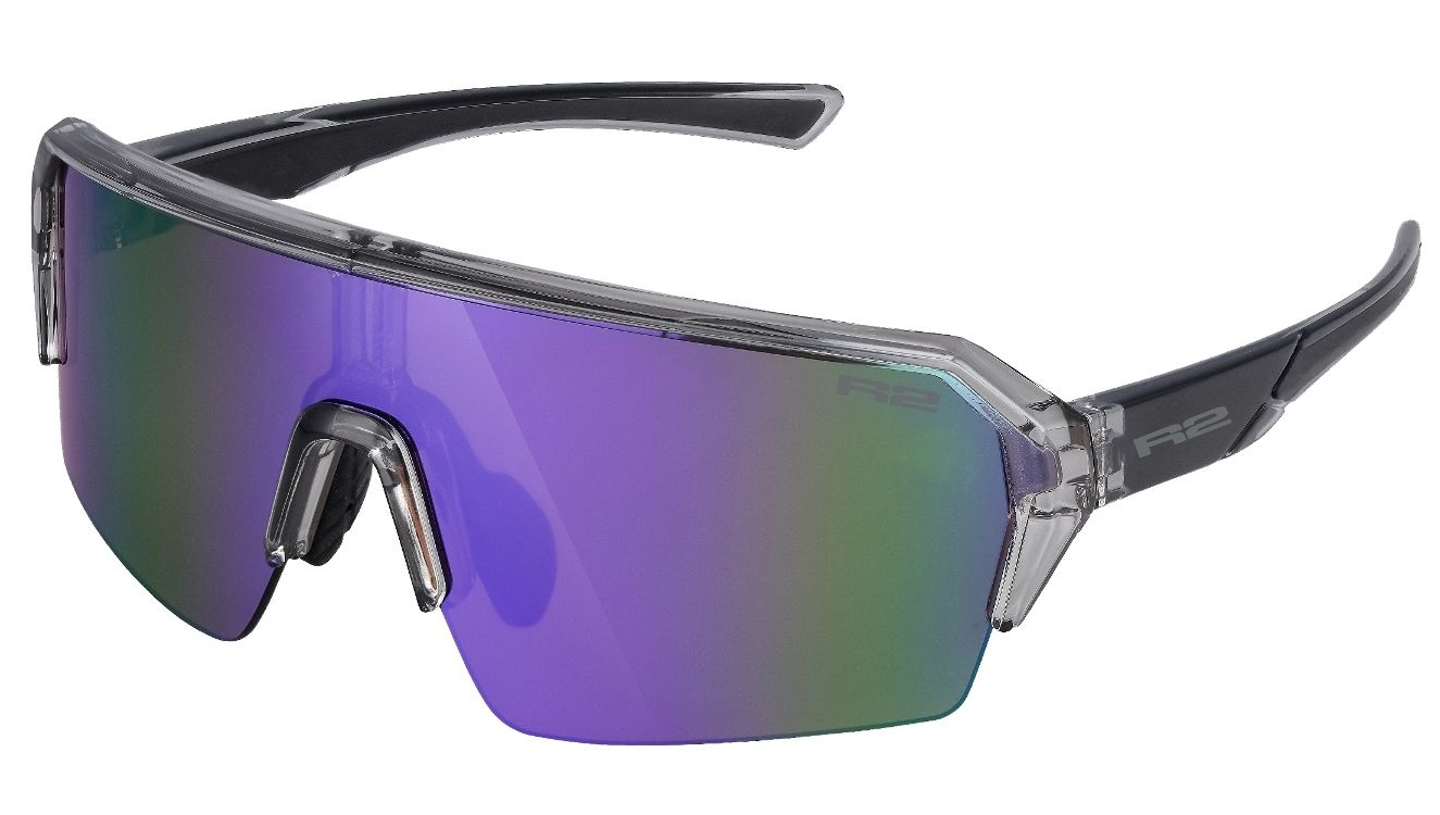 Окуляри дитячі R2 HYPE grey, black (crystal, shiny), лінза brown (purple chrome) PC, кат. 3 
