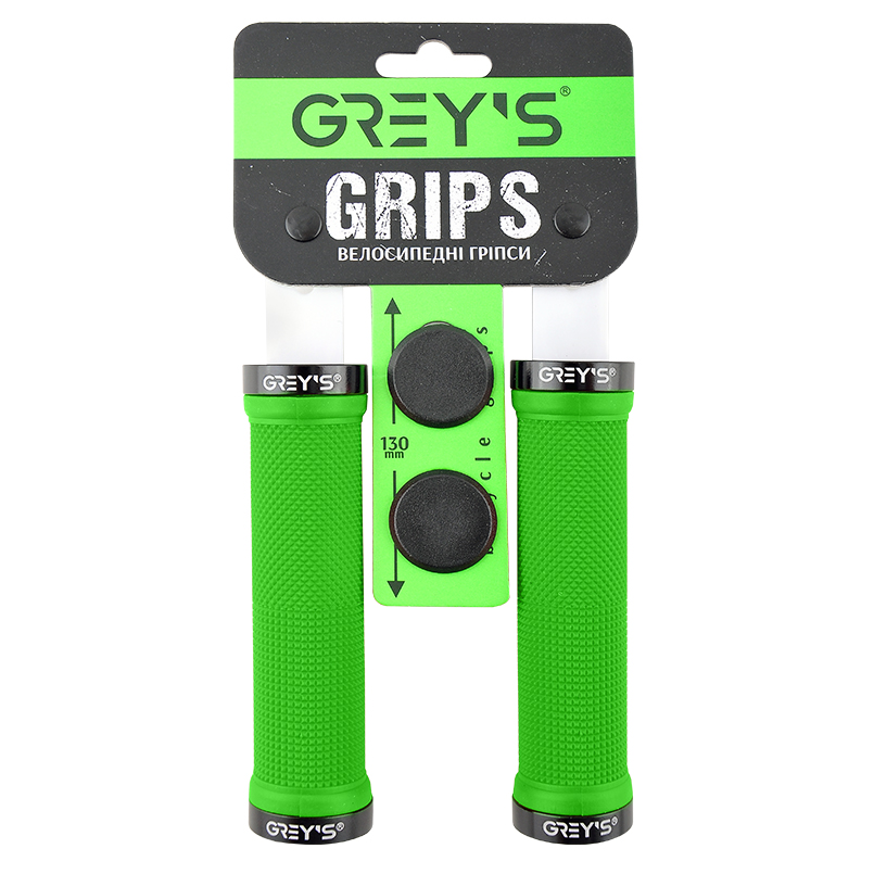 Фотография Грипсы Grey's с резиновым покрытием, 130 мм, Зеленый