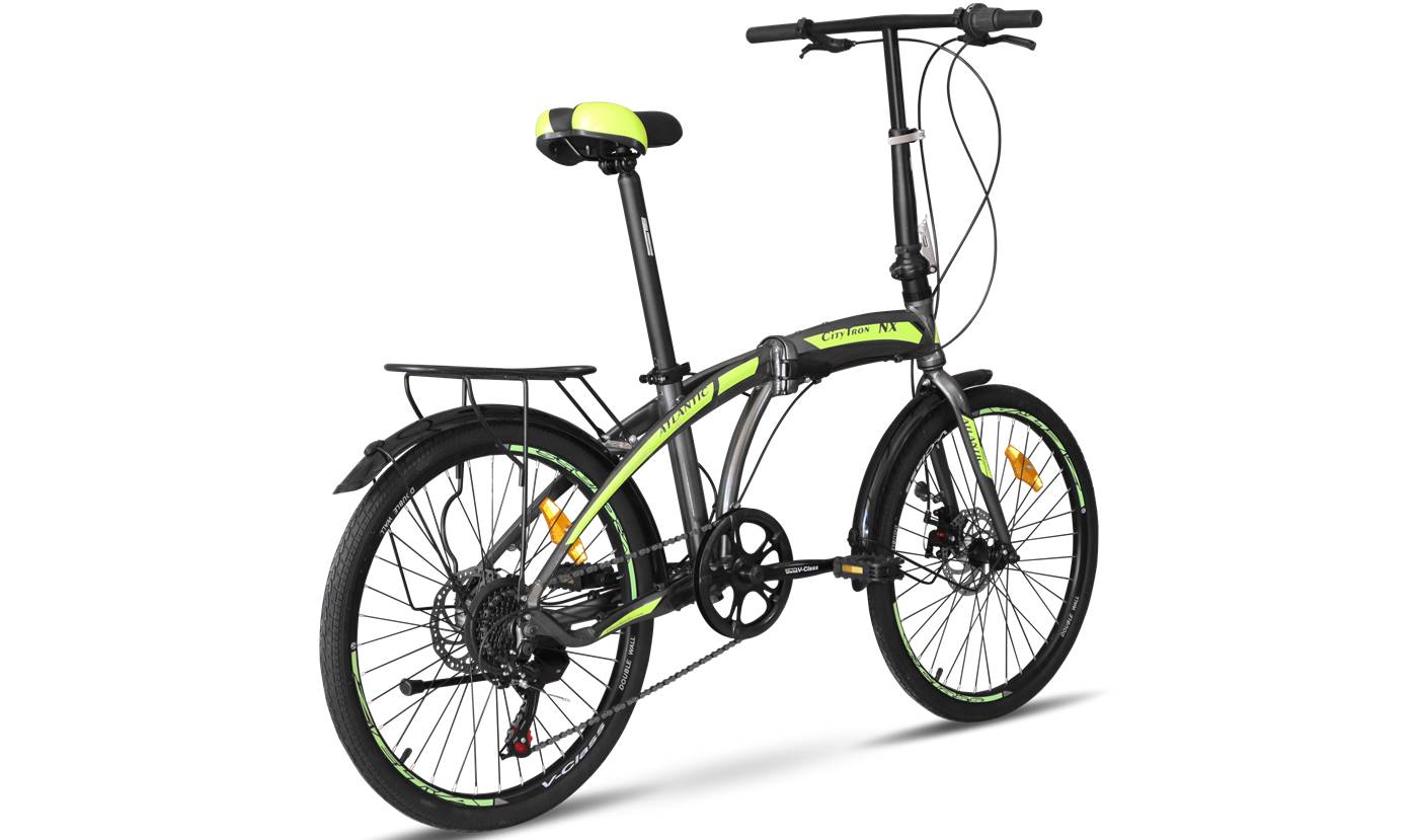 Фотография Велосипед Atlantic Citytron NX 24" размер М 2023 Серо-зеленый 2