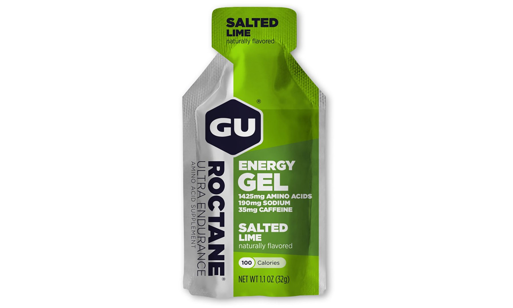 Фотография Энергетический гель GU Energy ROCTANE Ultra Endurance Salted Lime, 32 г (35 мг кофеина)