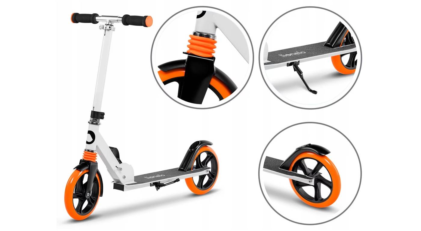 Детский самокат Lionelo Luca WHITE ORANGE 6