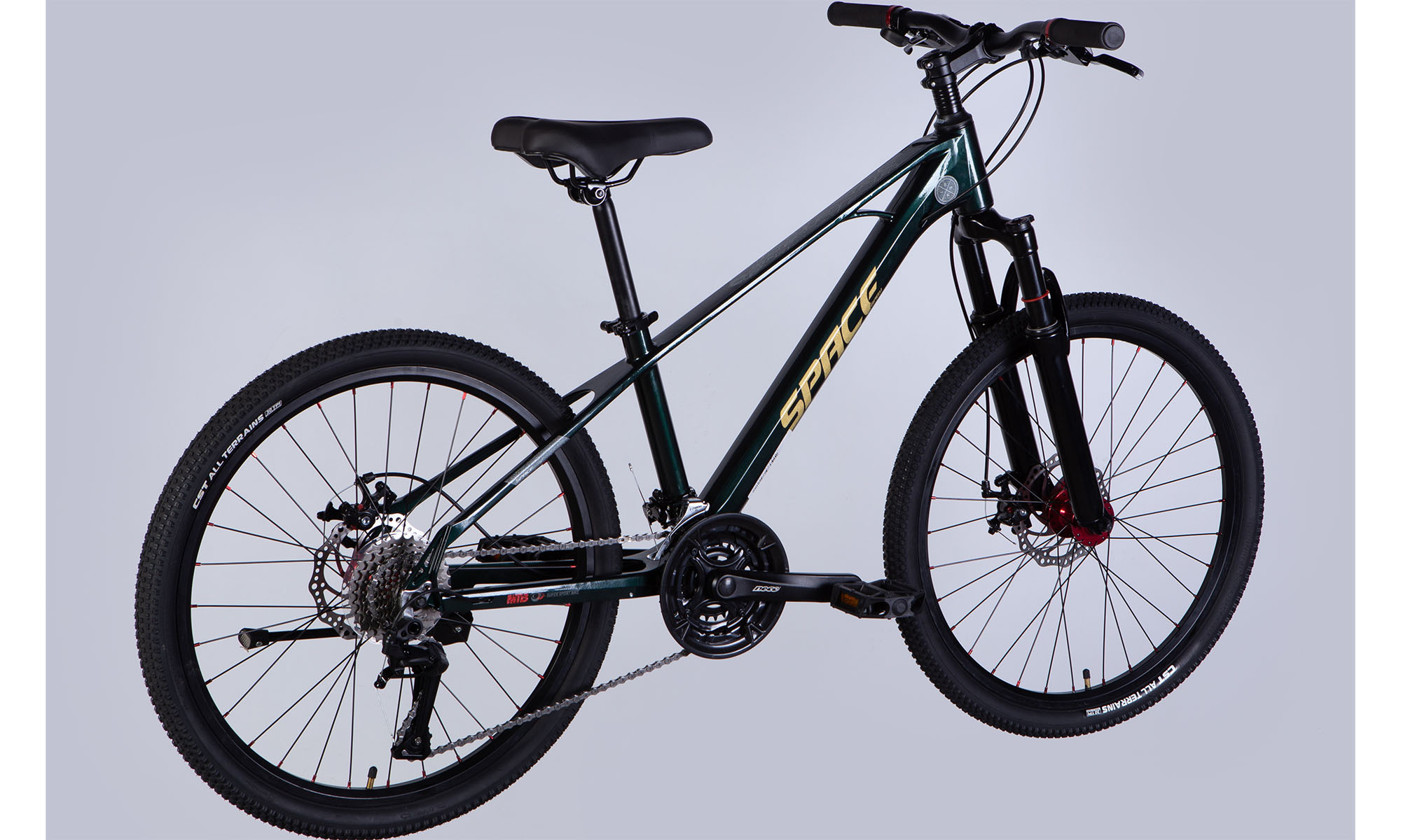 Велосипед SPACE KID SKYLINE DD FR 24", размер XS, рама 13", год 2025, зеленый 2