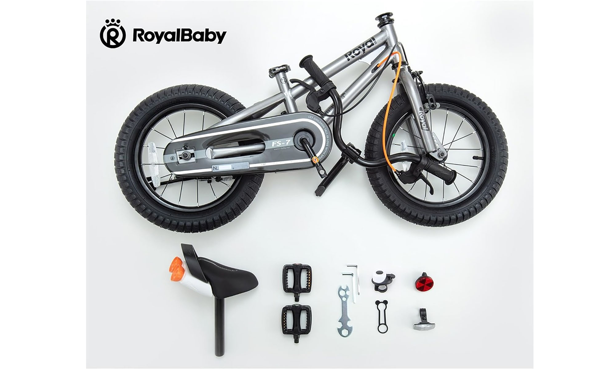 Велосипед RoyalBaby FREESTYLE 7TH 14", OFFICIAL UA, серый 2 Велосипед RoyalBaby FREESTYLE 7TH 14", OFFICIAL UA, серый 2