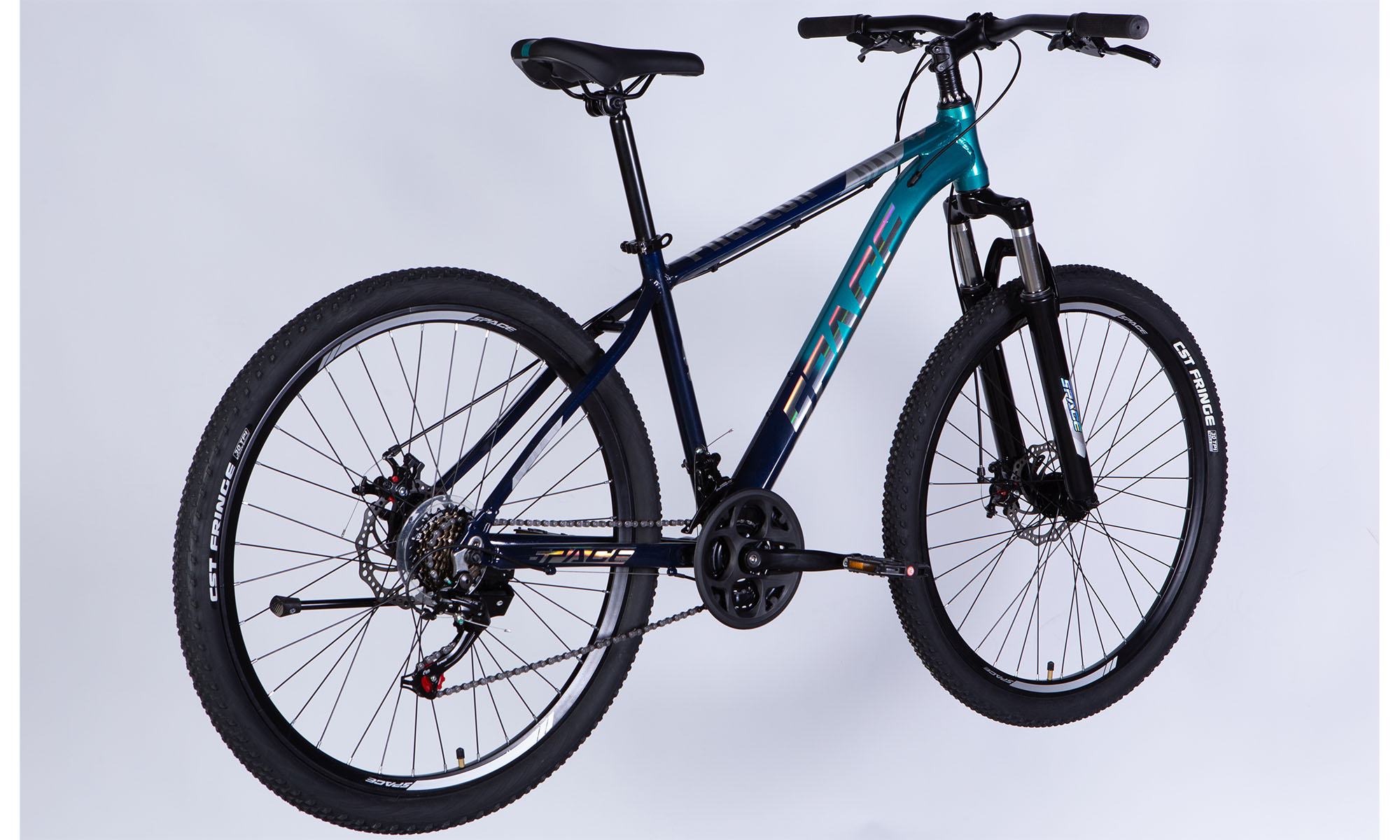 Велосипед SPACE PHAETON DD FR 27.5", размер M, рама-17", год 2026, сине-бирюзовый 4