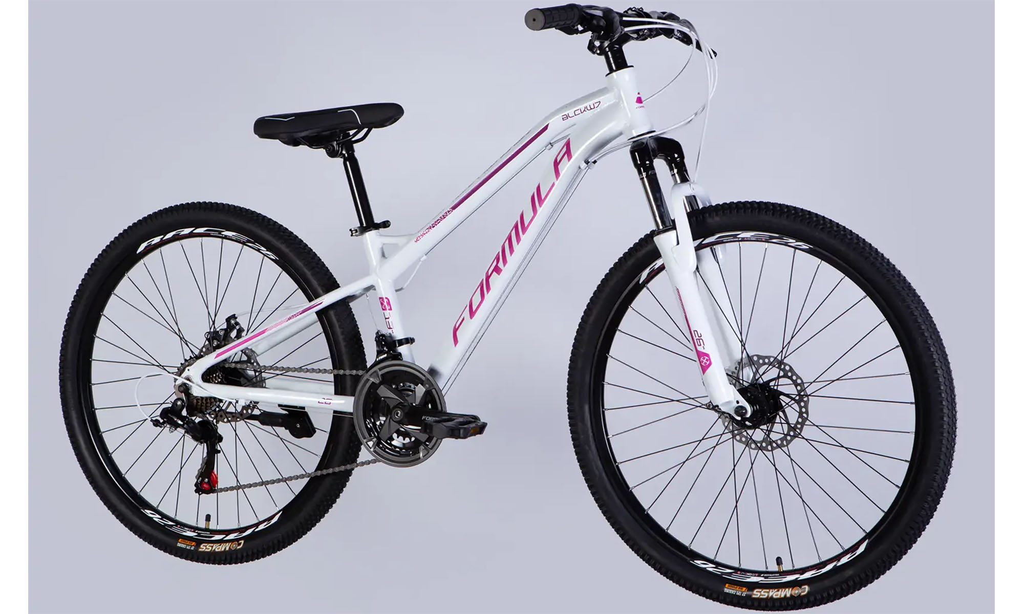 Велосипед Formula BLACKWOOD DD FR, 26", размер XS, рама 13", год 2026, бело-розовый 4 Велосипед Formula BLACKWOOD DD FR, 26", размер XS, рама 13", год 2026, бело-розовый 4