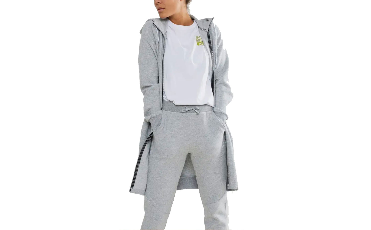 Кофта Craft District Long Hoodie женская, размер M, сезон SS 19, белый 7