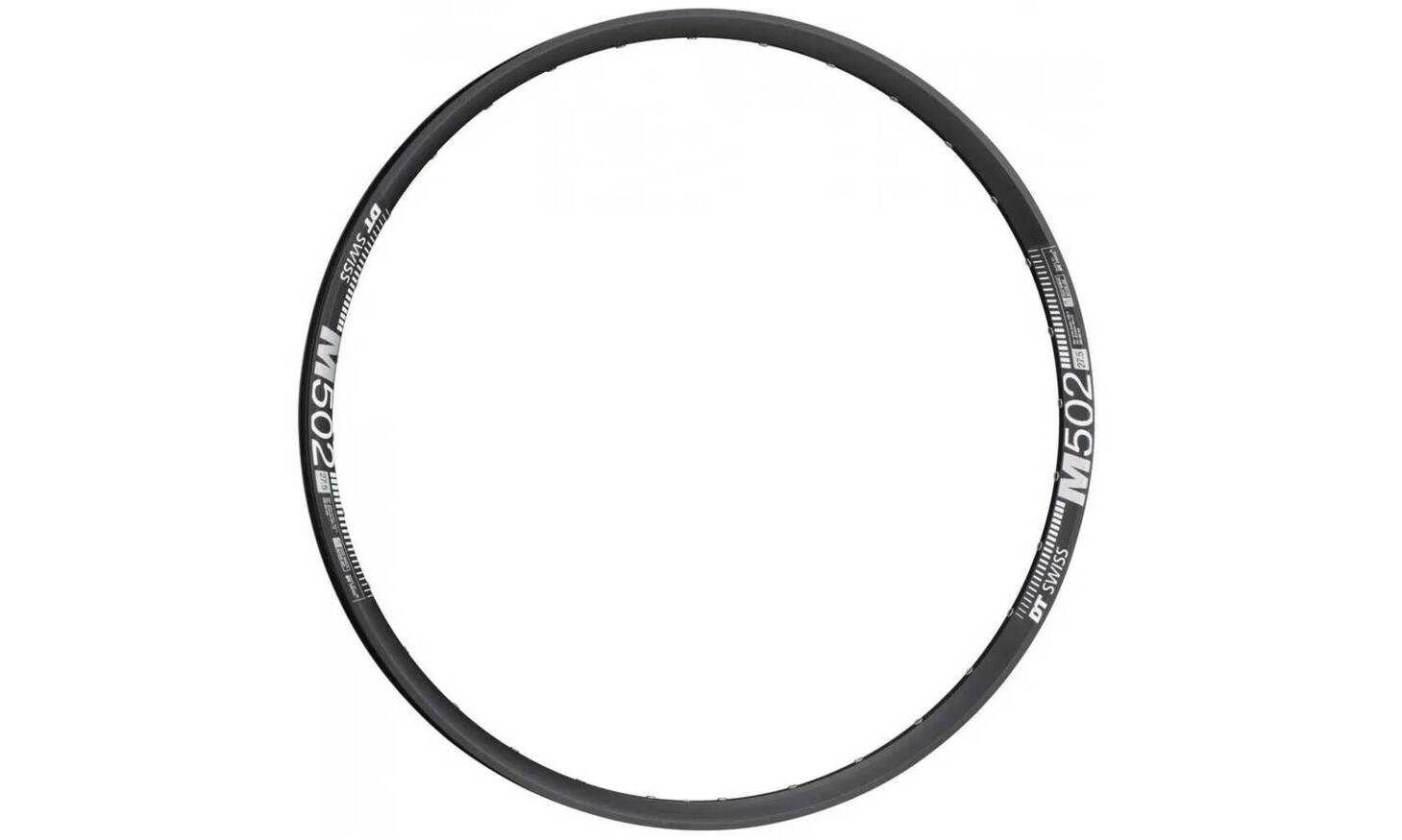 Обод DT Swiss M 502, 27.5", размер 584×30 мм, 28 отверстий, ниппель Presta, дисковые тормоза, черный 