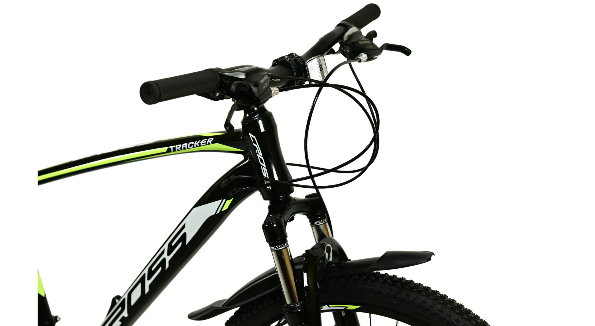 Фотография Велосипед CROSS Tracker 27.5", размер M рама 17" (2023), Черный-Желтый 2