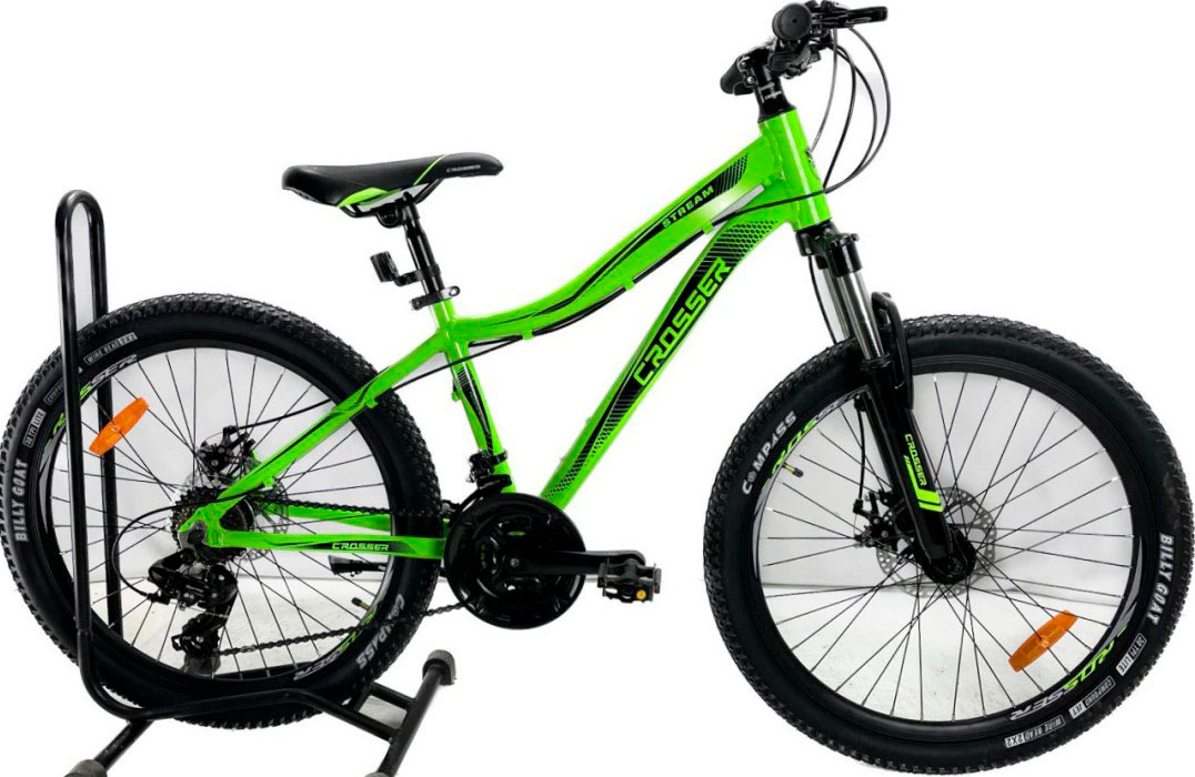 Фотография Велосипед Crosser Stream 24" размер XXS рама 14 2021 Зеленый