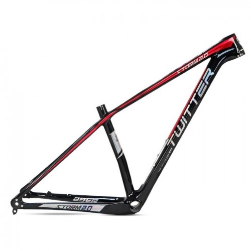 Фотографія Рама Twitter 29" Fiber Carbon Frame Storm 2.0 19", Чорно-червоний