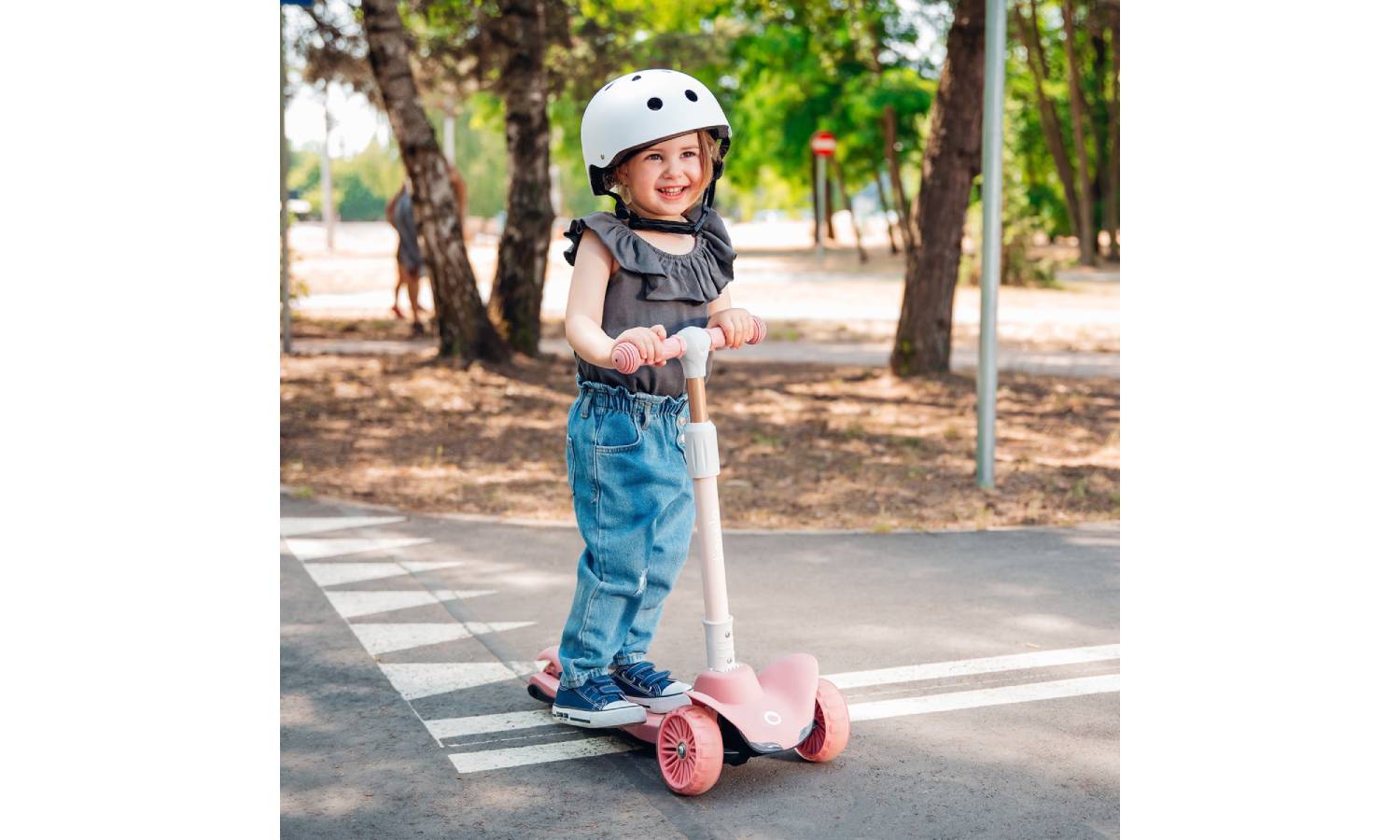 Дитячий скутер Ліонело Тіммі рожева троянда 6