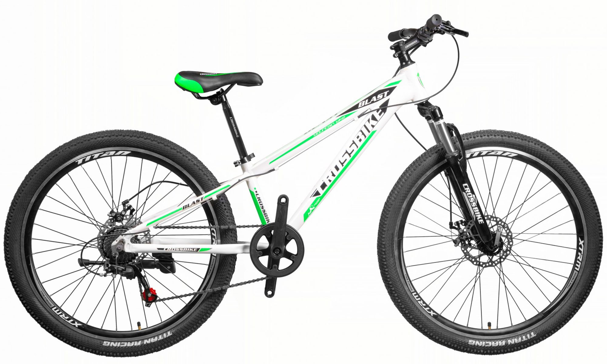 Фотография Велосипед CrossBike Blast SUSP 26", размер XS, рама 13", 2021, Белый